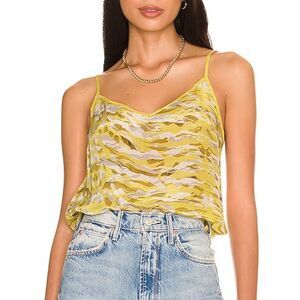 Allsaints Tami Oniyuri Camo-print Cami Top Yellow NWOT
